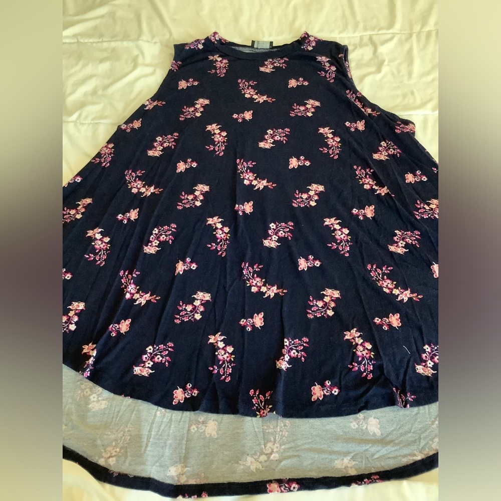 Lane Bryant Floral Tank Top sz 22/24 navy/pink